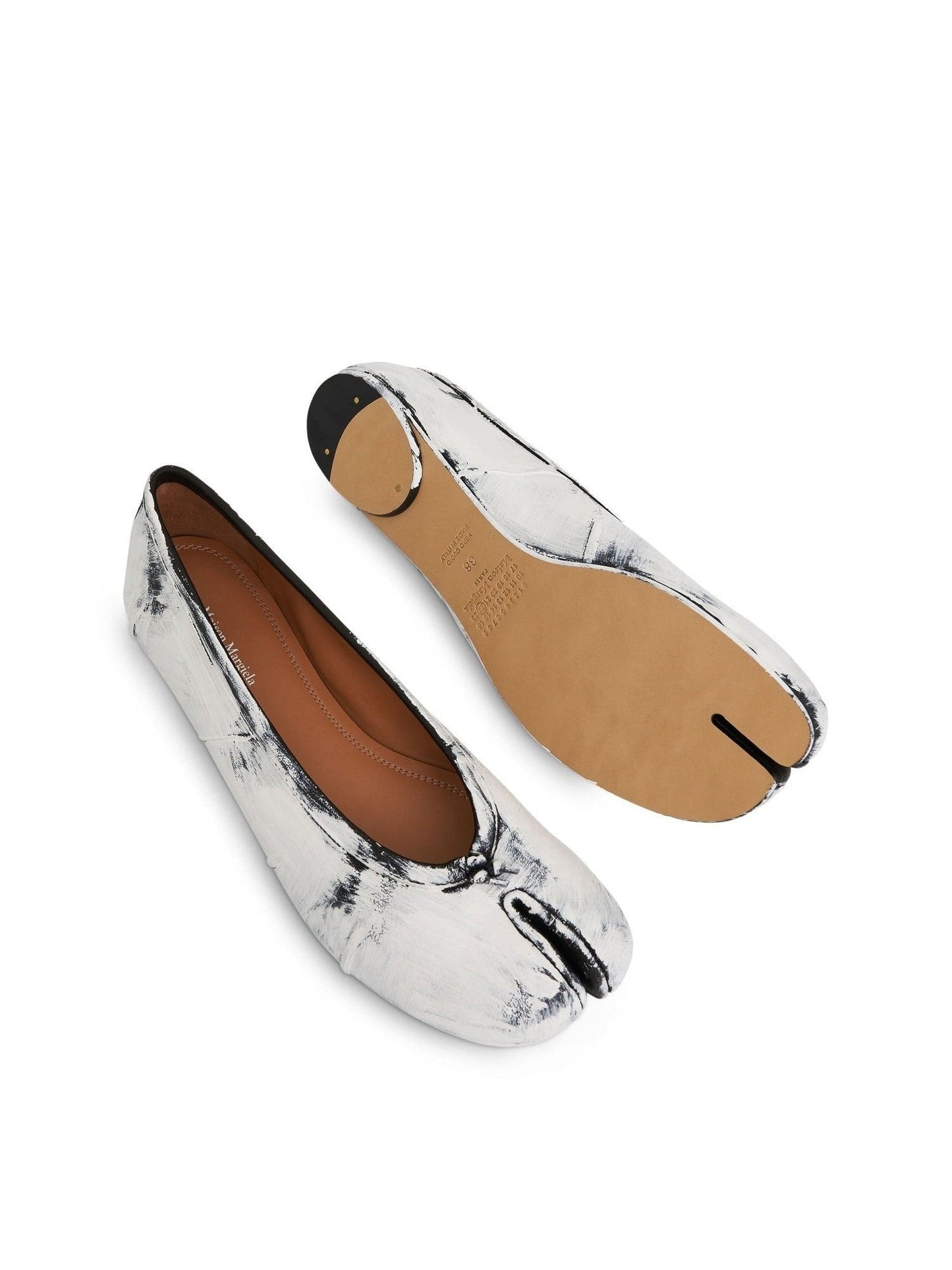 Maison Margiela New Tabi Ballerina Shoes in Black/White
