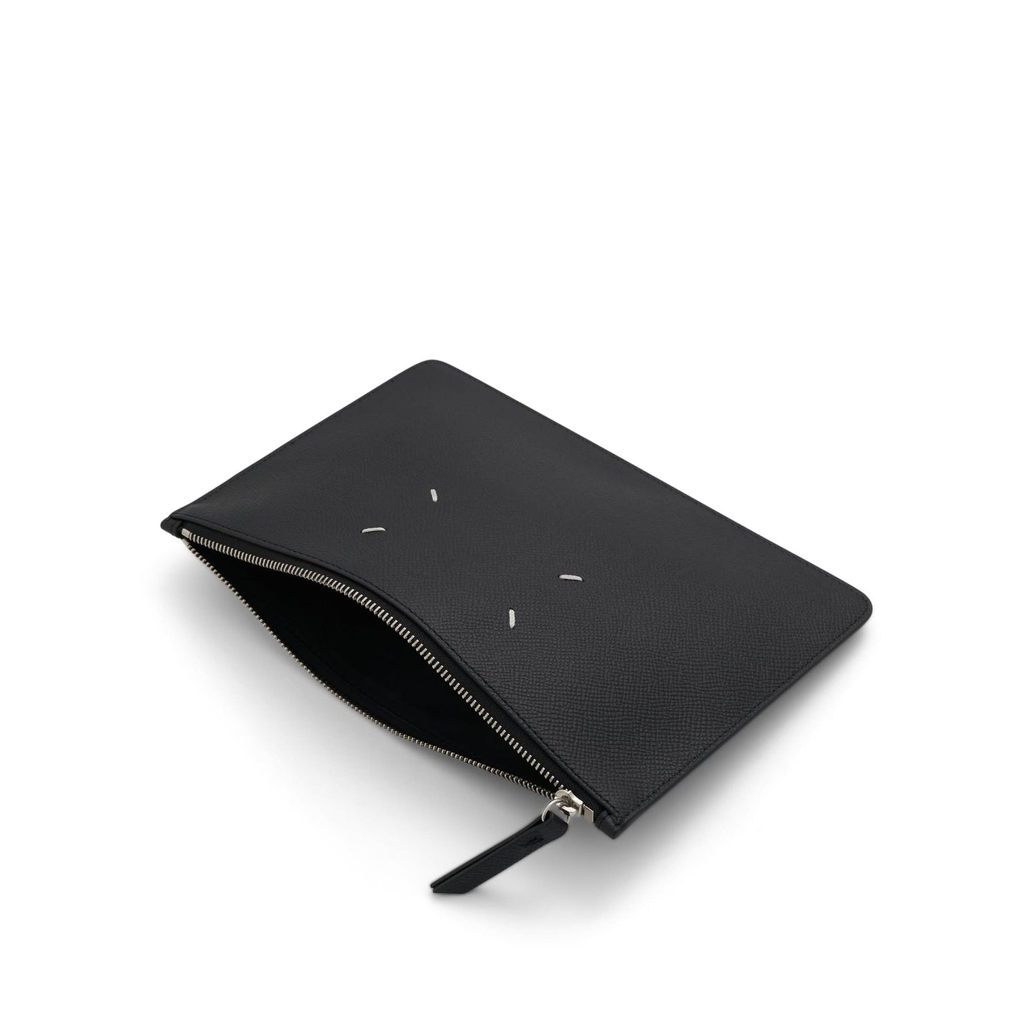 Calf Leather Clutch in Black