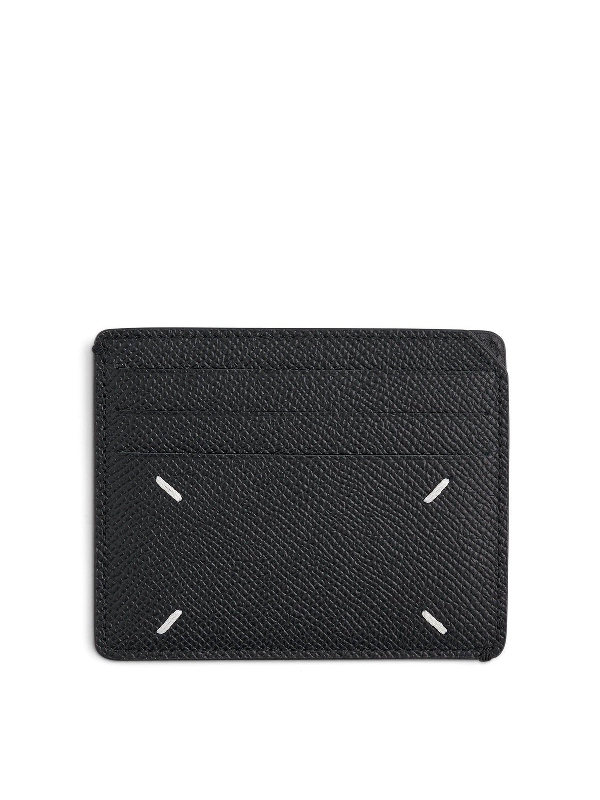 Maison Margiela Four Stitches Leather Card Holder in Black