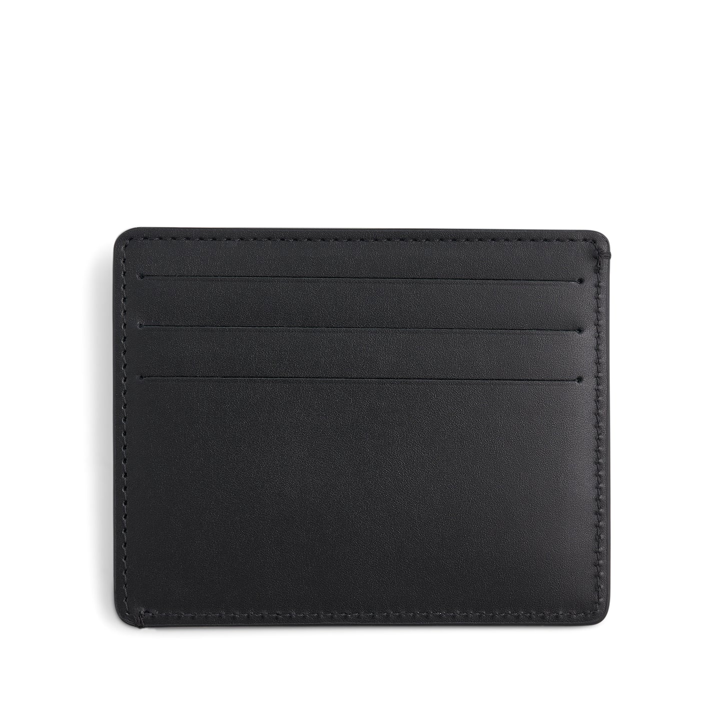 Four Stitches Leather Card Holder in Black