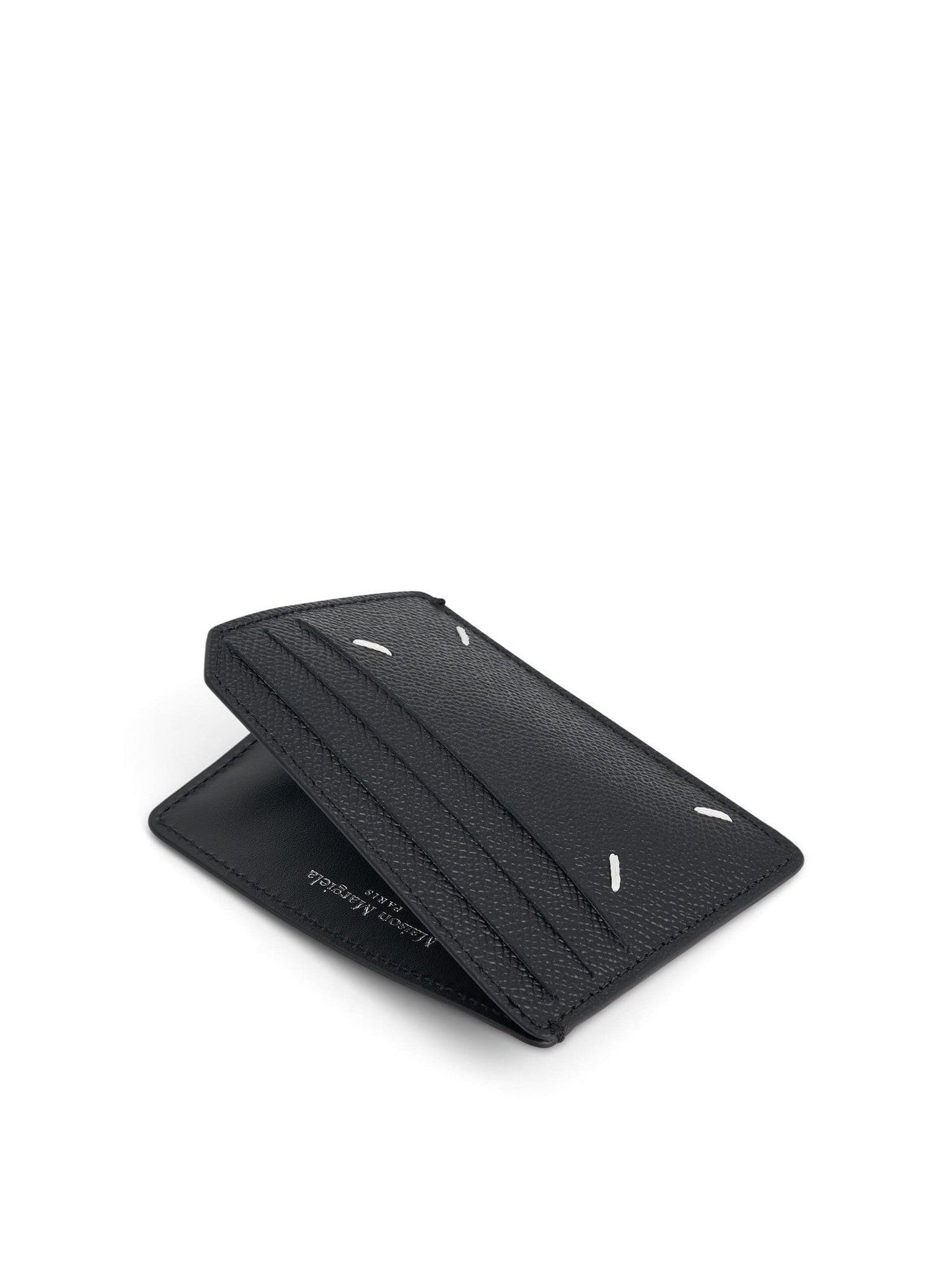 Maison Margiela Four Stitches Leather Card Holder in Black