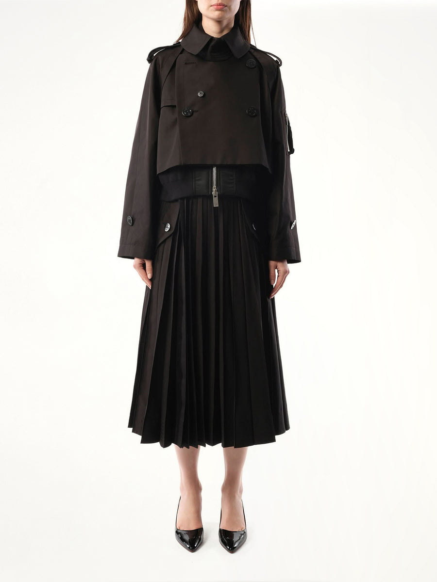 Cotton Gabardine x Nylon Twill Blouson in Black