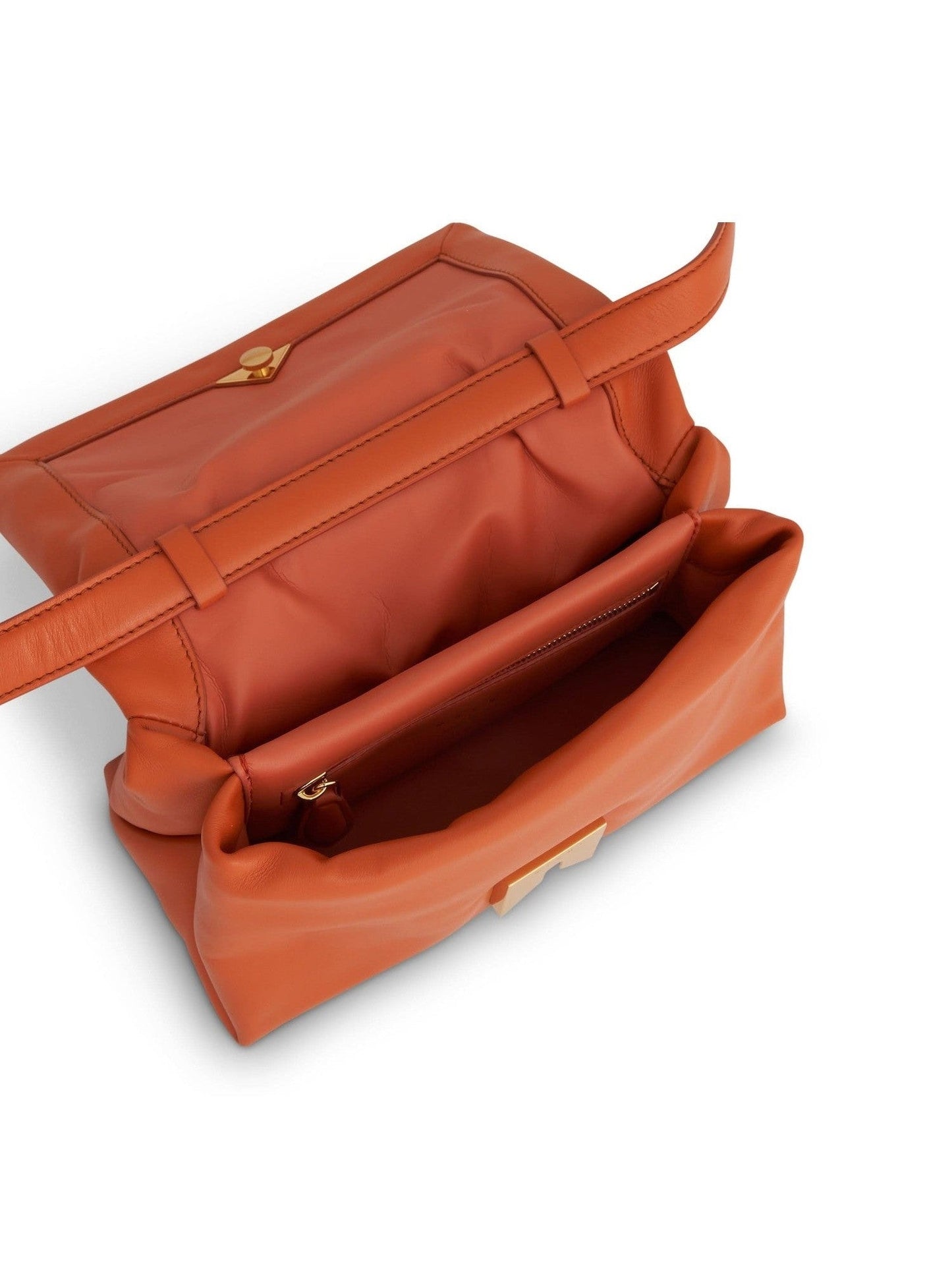 Prisma Small Leather Bag in Chili