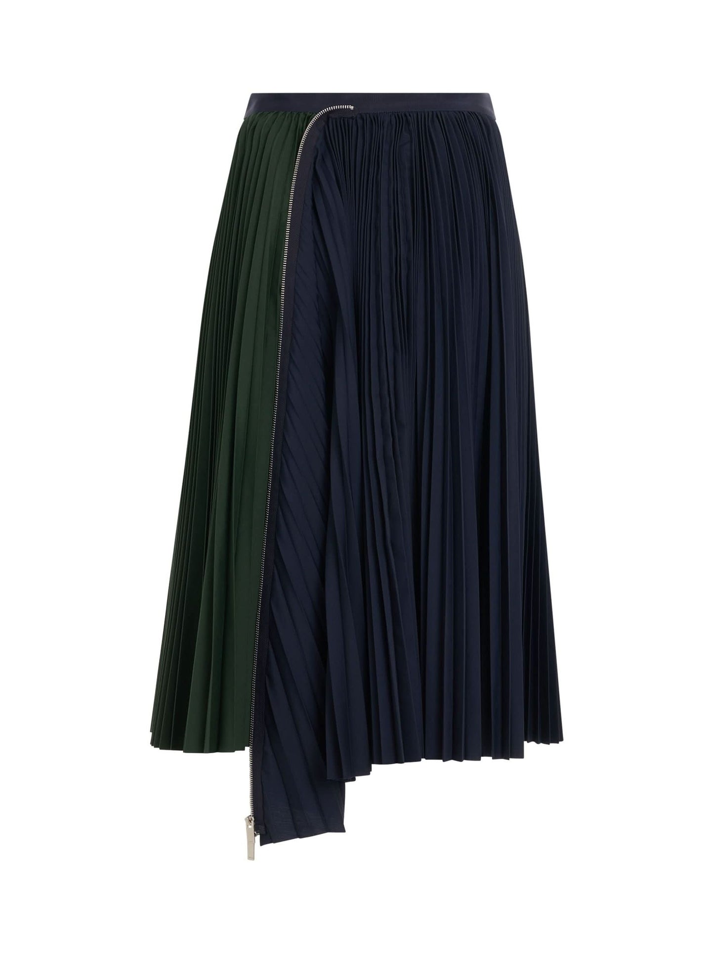 Cotton Zipper Skirt in Navy