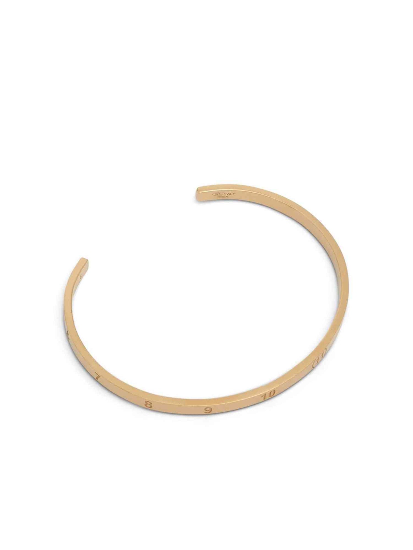Maison Margiela Numerical Cuff 4mm Bracelet in Yellow Gold