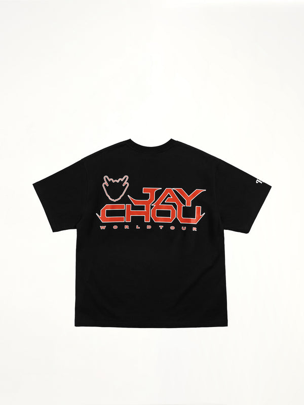 J Carnival II World Tour Flock Printing T-Shirt in Black