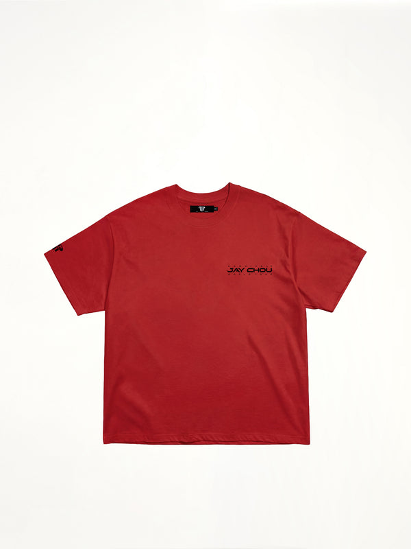 J Carnival II World Tour Flock Printing T-Shirt in Red