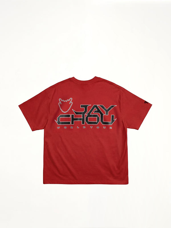 J Carnival II World Tour Flock Printing T-Shirt in Red
