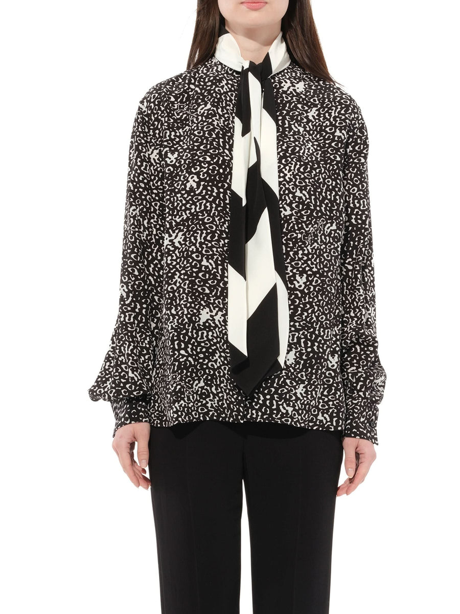 Shirt With Scarf in Black