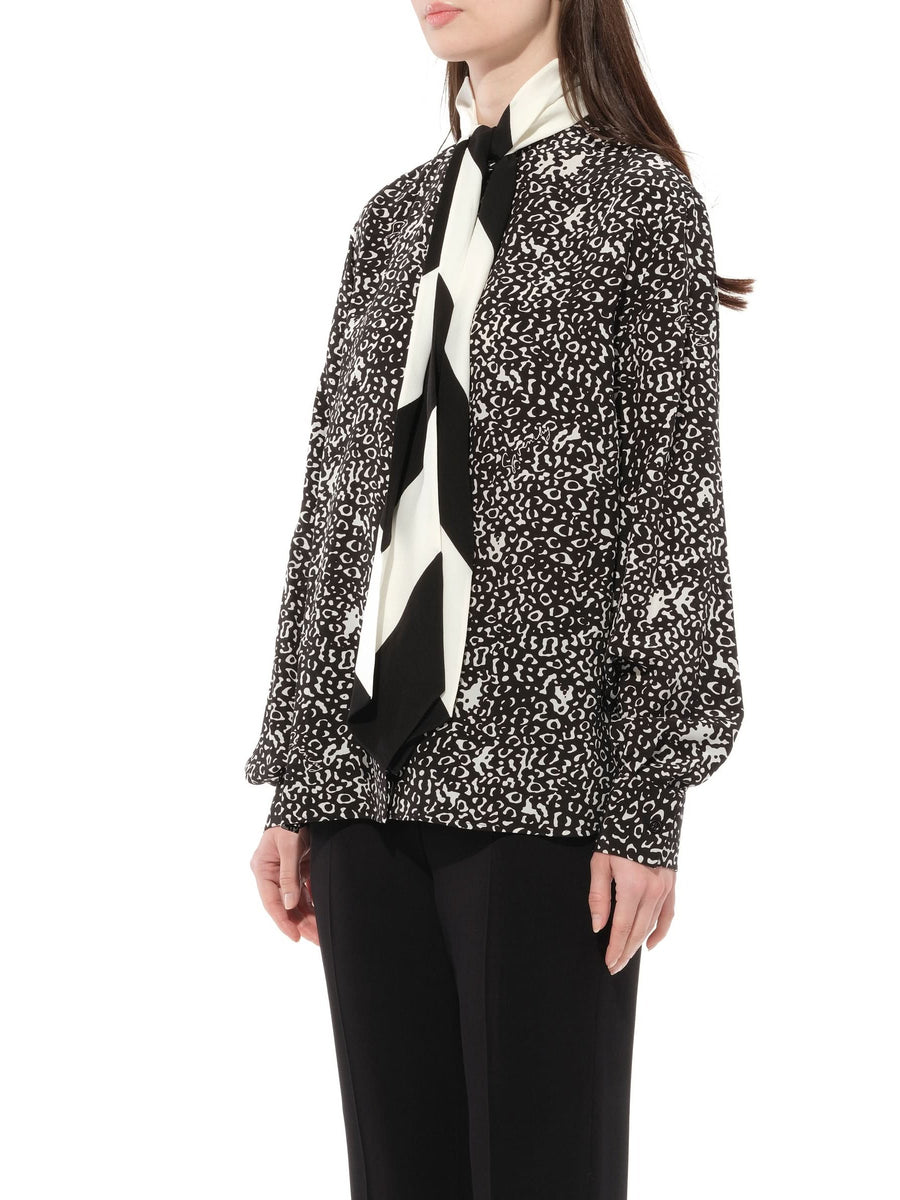 Shirt With Scarf in Black