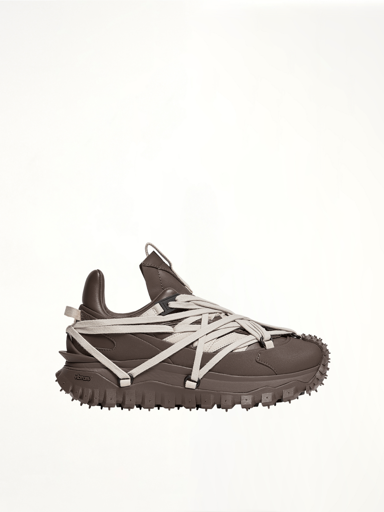 Rick Owens x Moncler Trail Grip Megalace Sneaker in Dark Dust Side View | RICK OWENS
