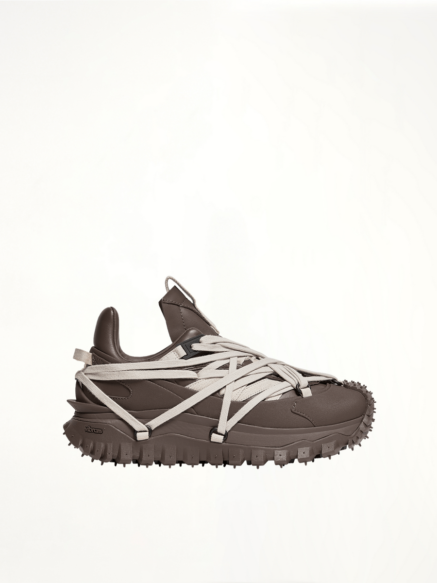 Rick Owens x Moncler Trail Grip Megalace Sneaker in Dark Dust Side View | RICK OWENS