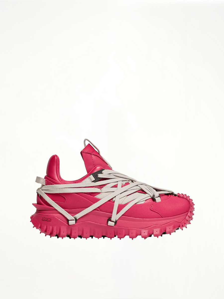Rick Owens x Moncler Trail Grip Megalace Sneaker in Carnelian Side View | RICK OWENS