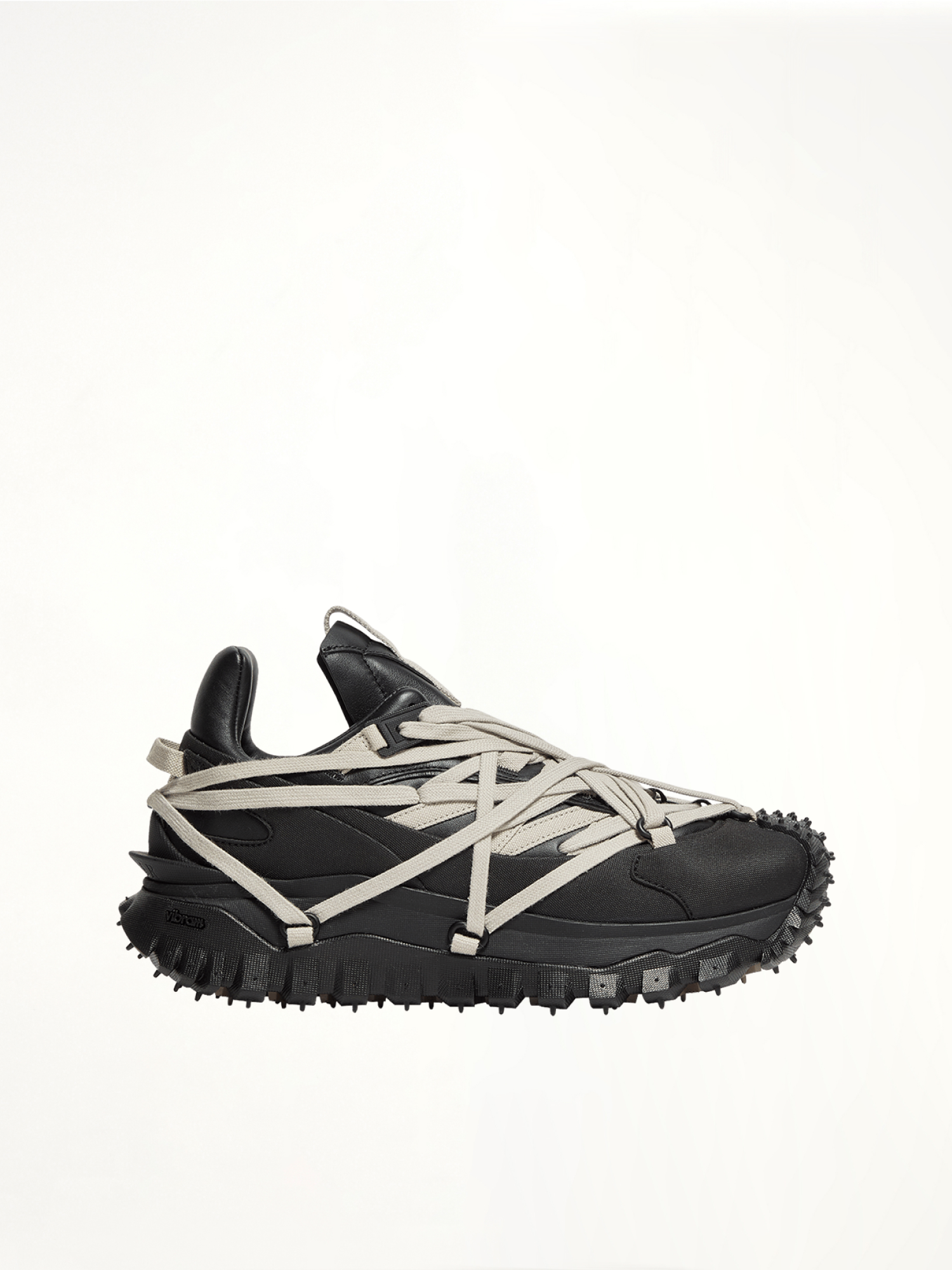 Rick Owens x Moncler Trail Grip Megalace Sneaker in Black Side View | RICK OWENS