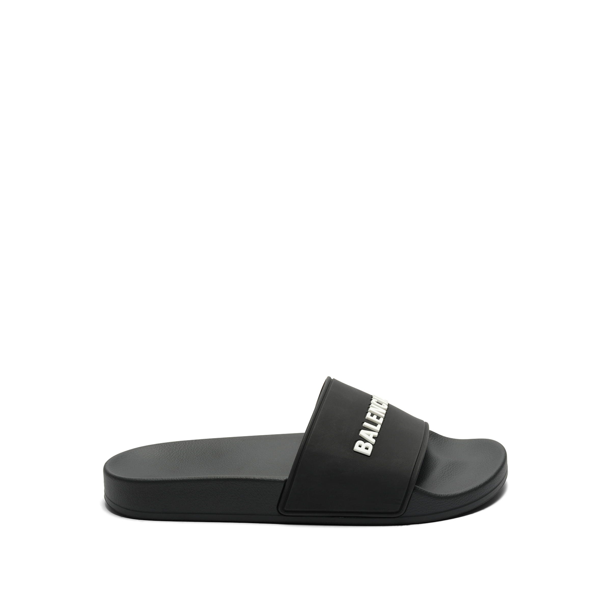3D Logo Pool Slide Sandal in Black White