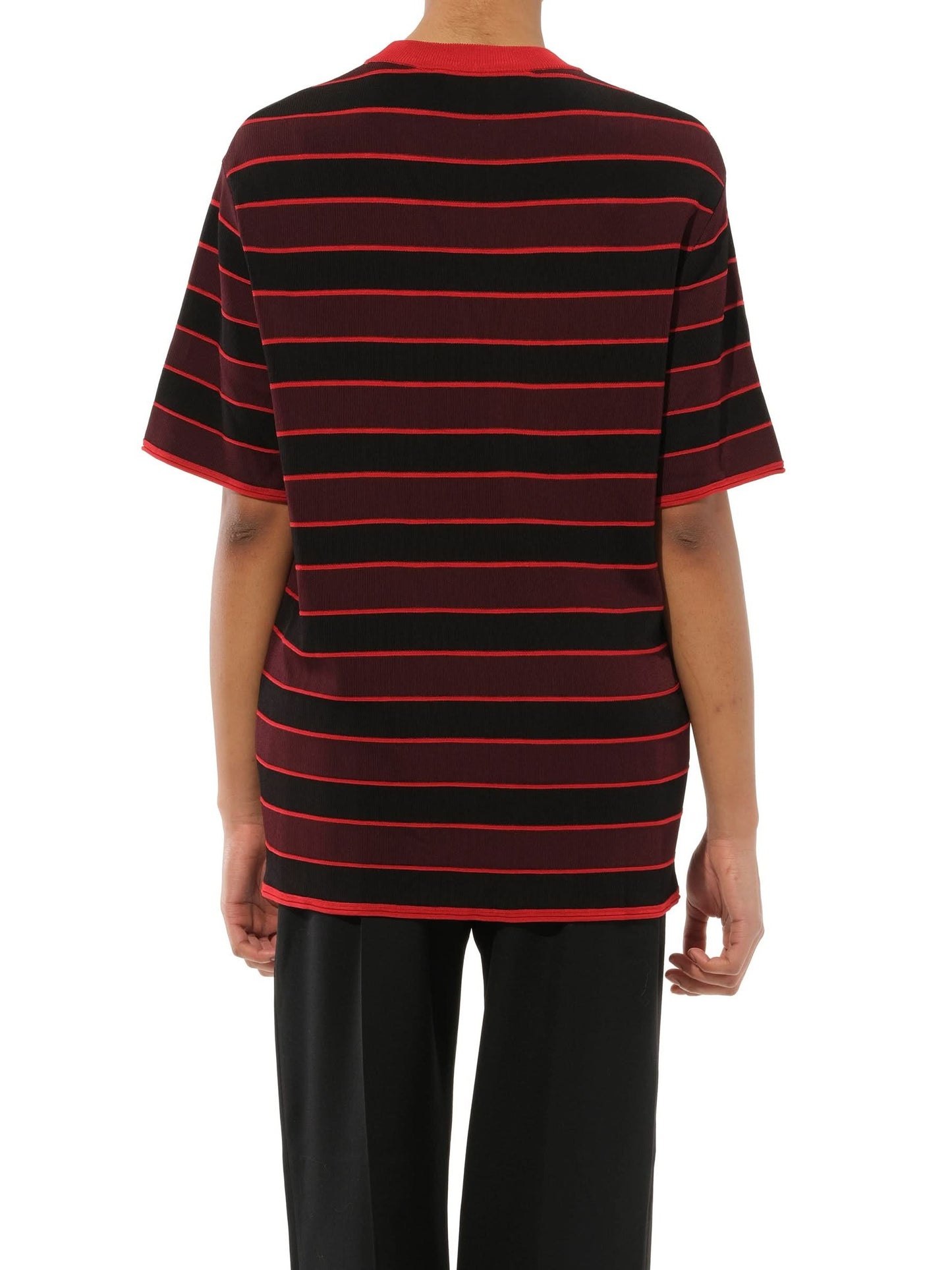 Striped Sweater in Burgundy/Black