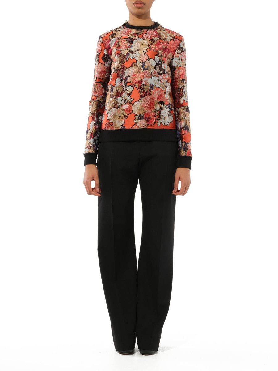 Flower Sweatshirt in Orange/Black