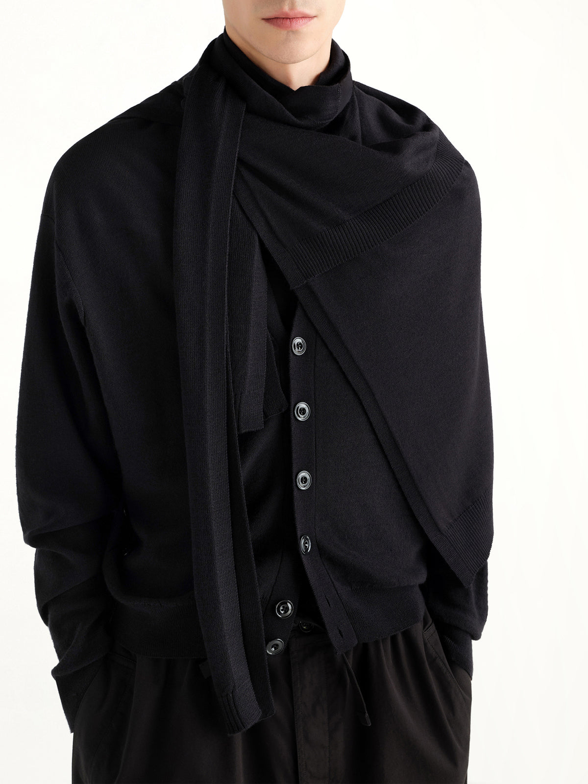 Trompe L'Oeil Scarf in Black