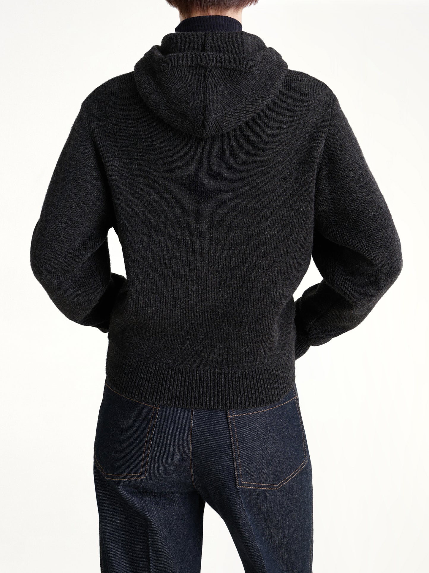 Sweater With Hood in Dark Espresso