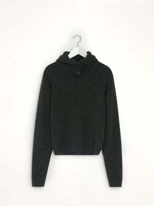 Sweater With Hood in Dark Espresso