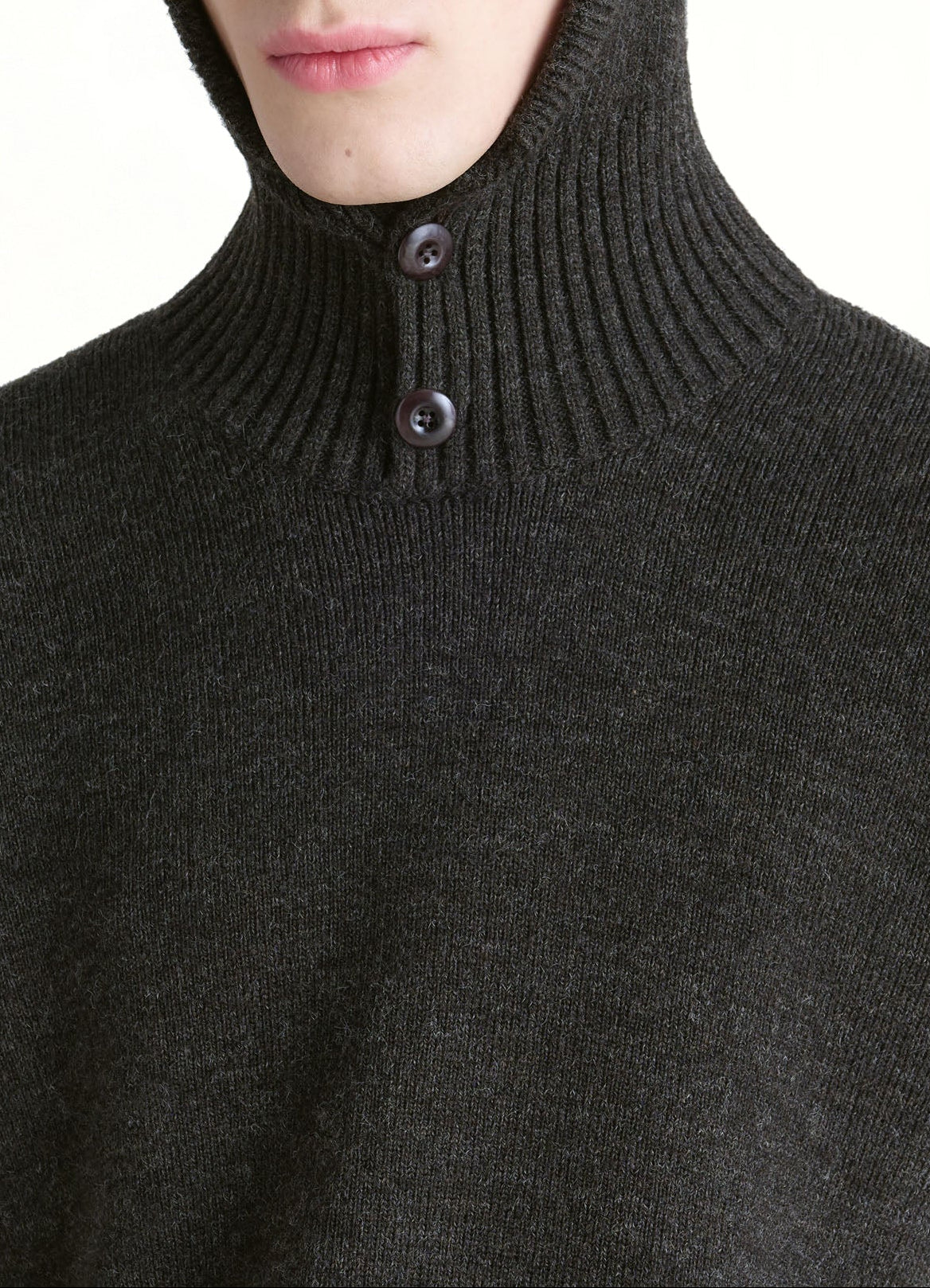 Hooded Sweater in Dark Espresso