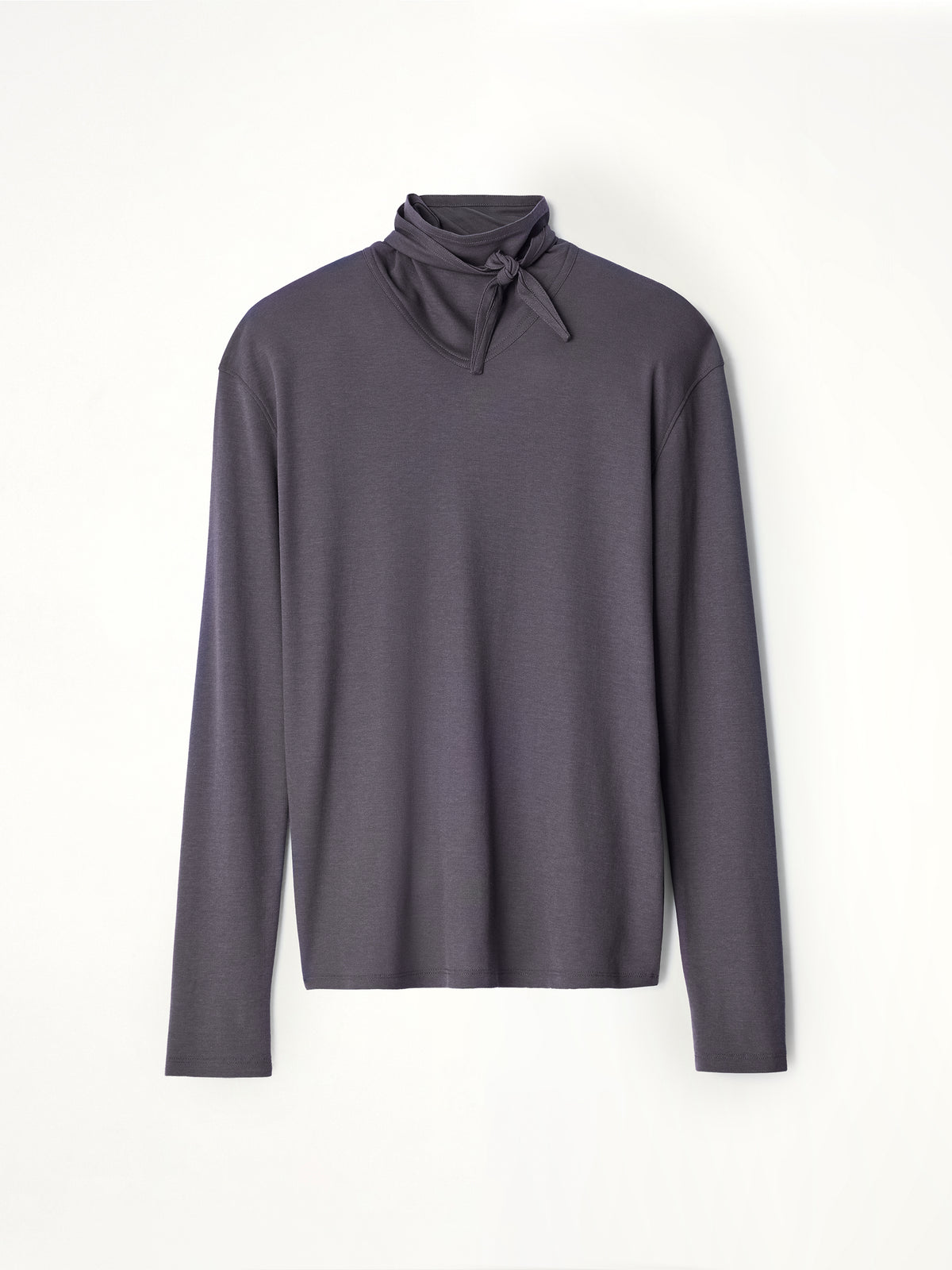 Long Sleeve Foulard Top in Basalt