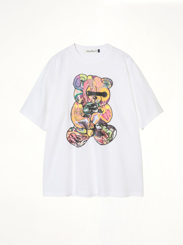 Abstract Bear T-Shirt in White