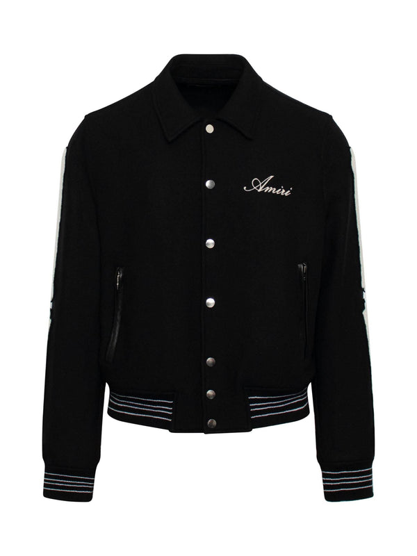 Amiri Bones Varsity Jacket in Black