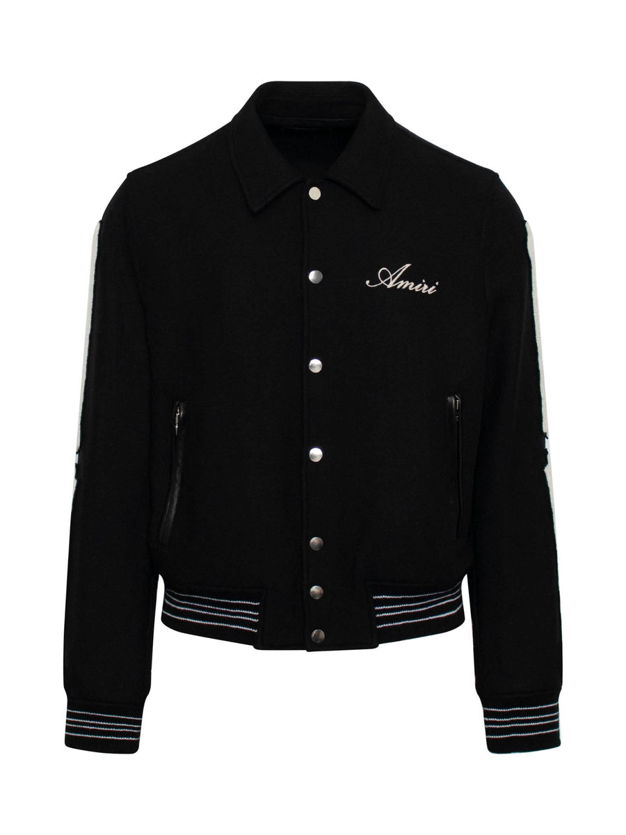 Amiri Bones Varsity Jacket in Black