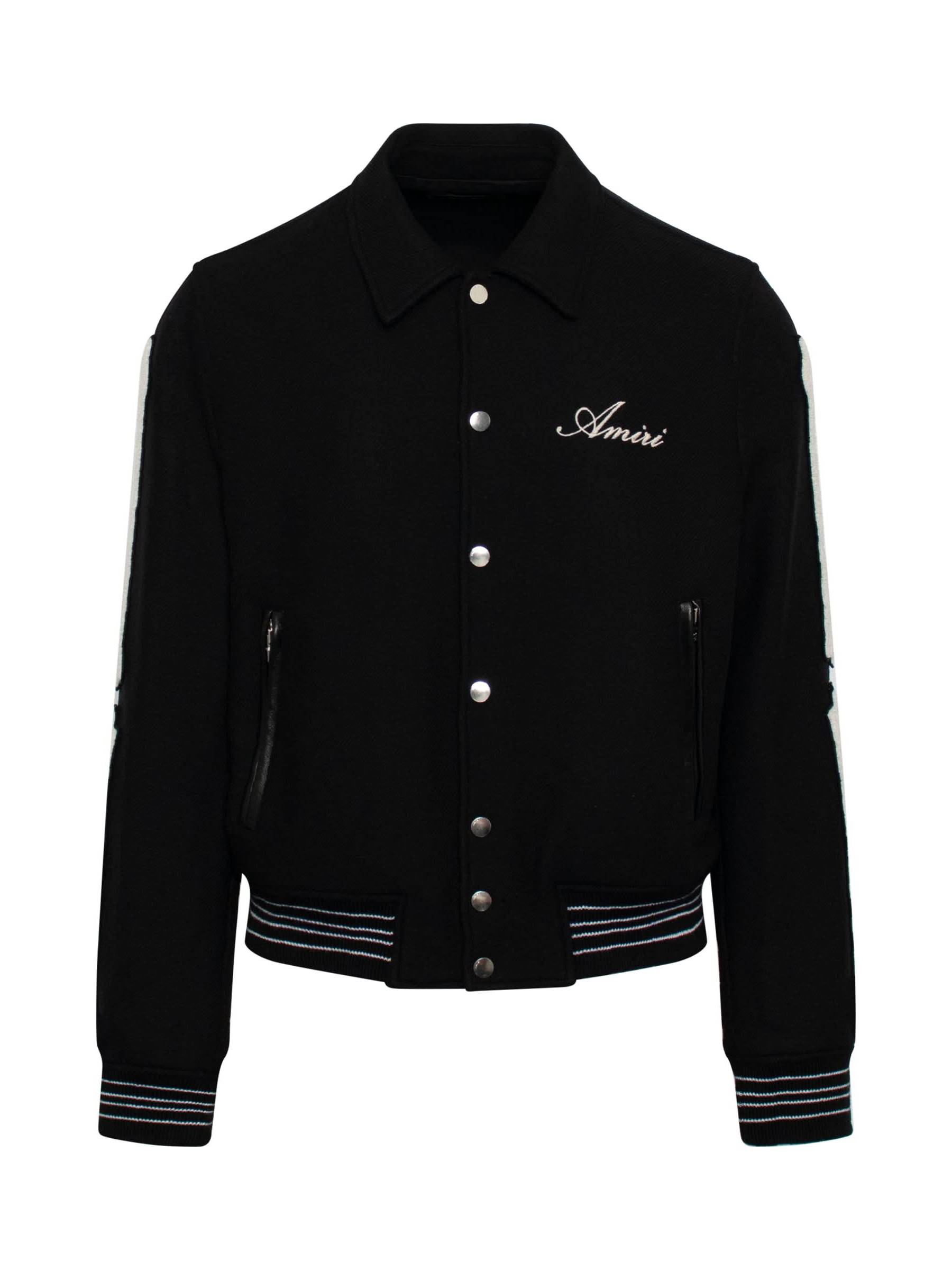Amiri Bones Varsity Jacket in Black
