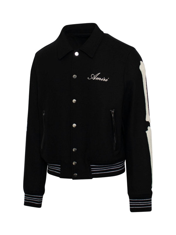 Amiri Bones Varsity Jacket in Black