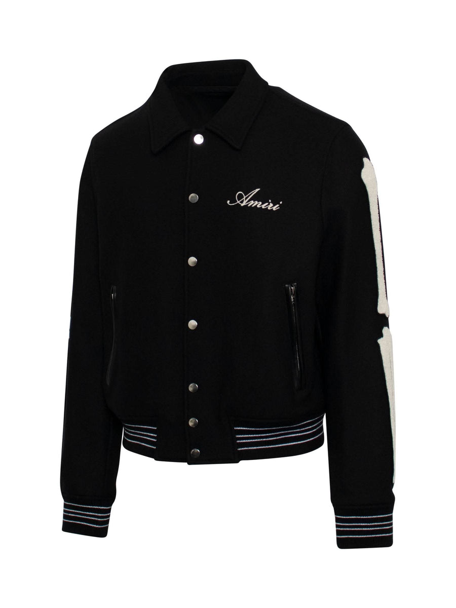 Amiri Bones Varsity Jacket in Black