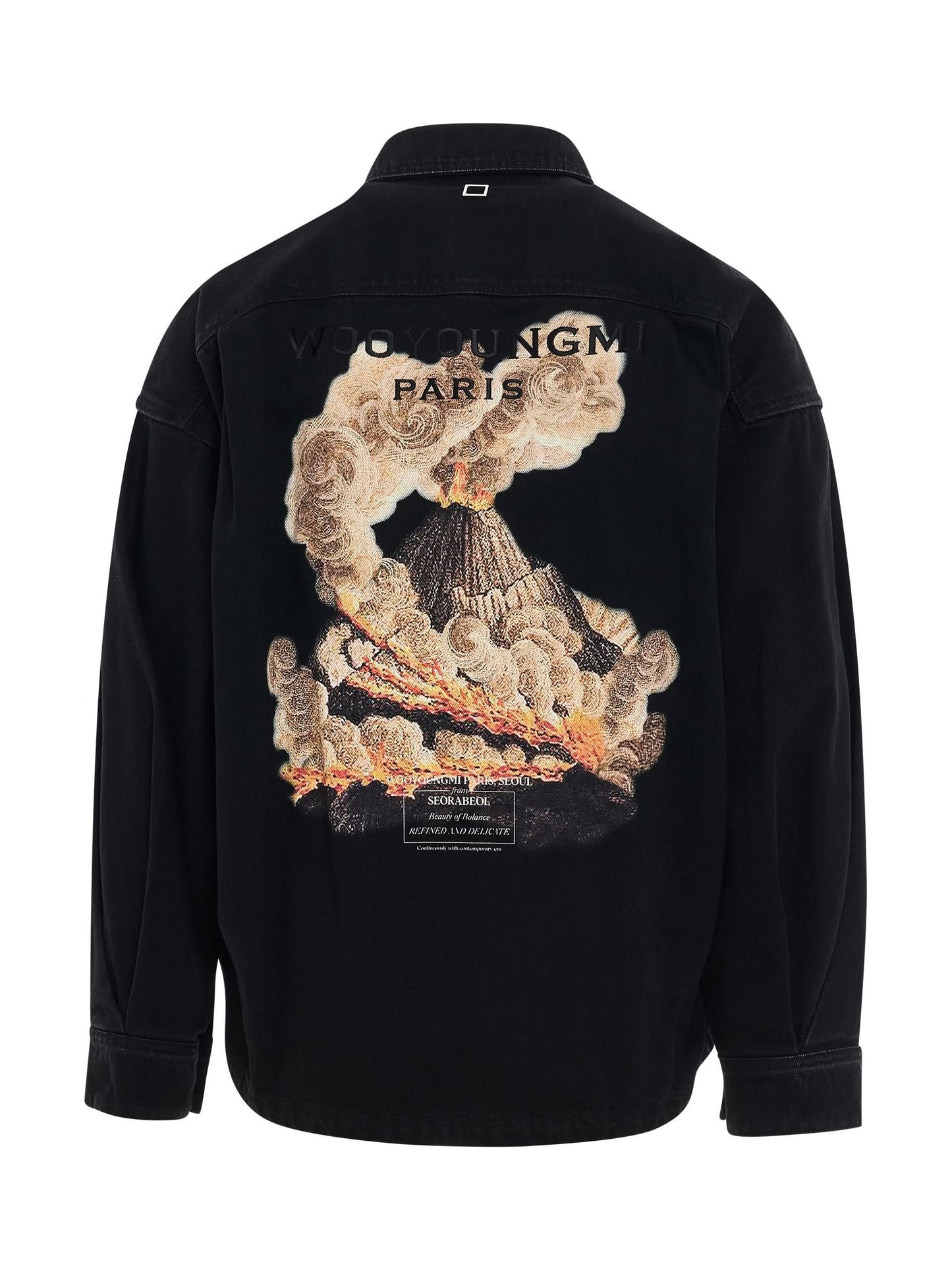 Denim Volcano Print Shirt in Black