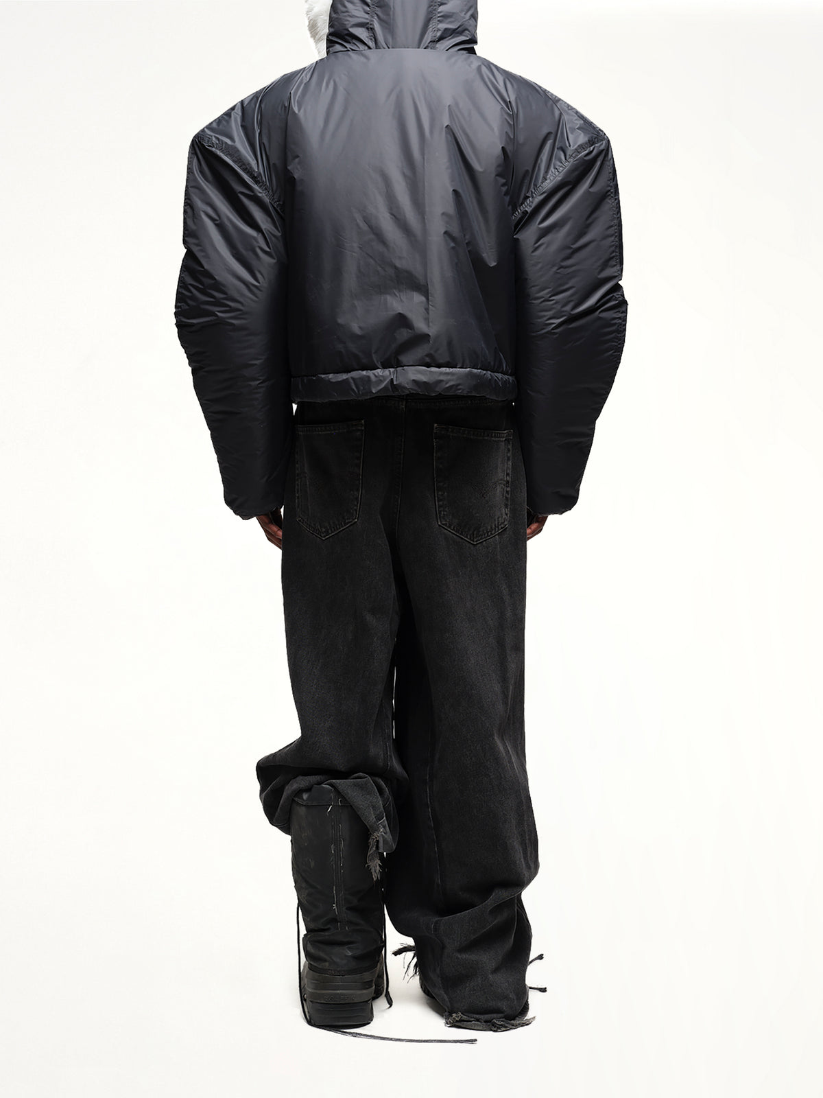 Wald Fur Puffer Jacket in Black