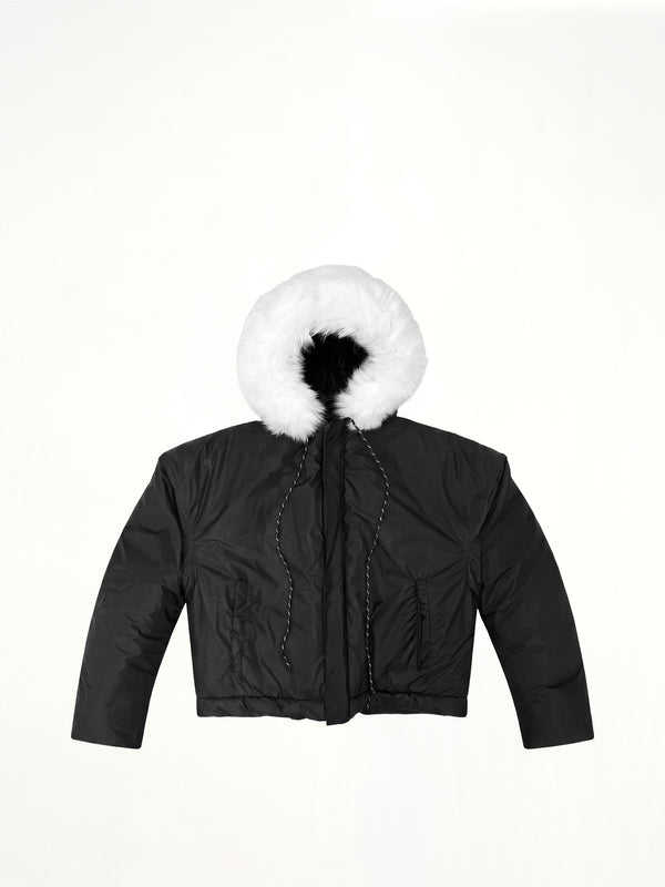Wald Fur Puffer Jacket in Black