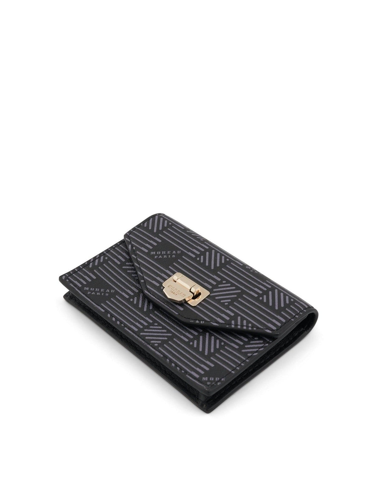 Flap Wallet with Gusset in Black