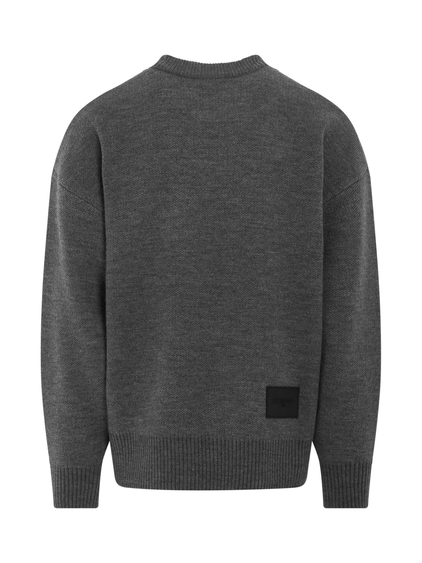 We11Done Logo Pile Knit Sweater in Grey