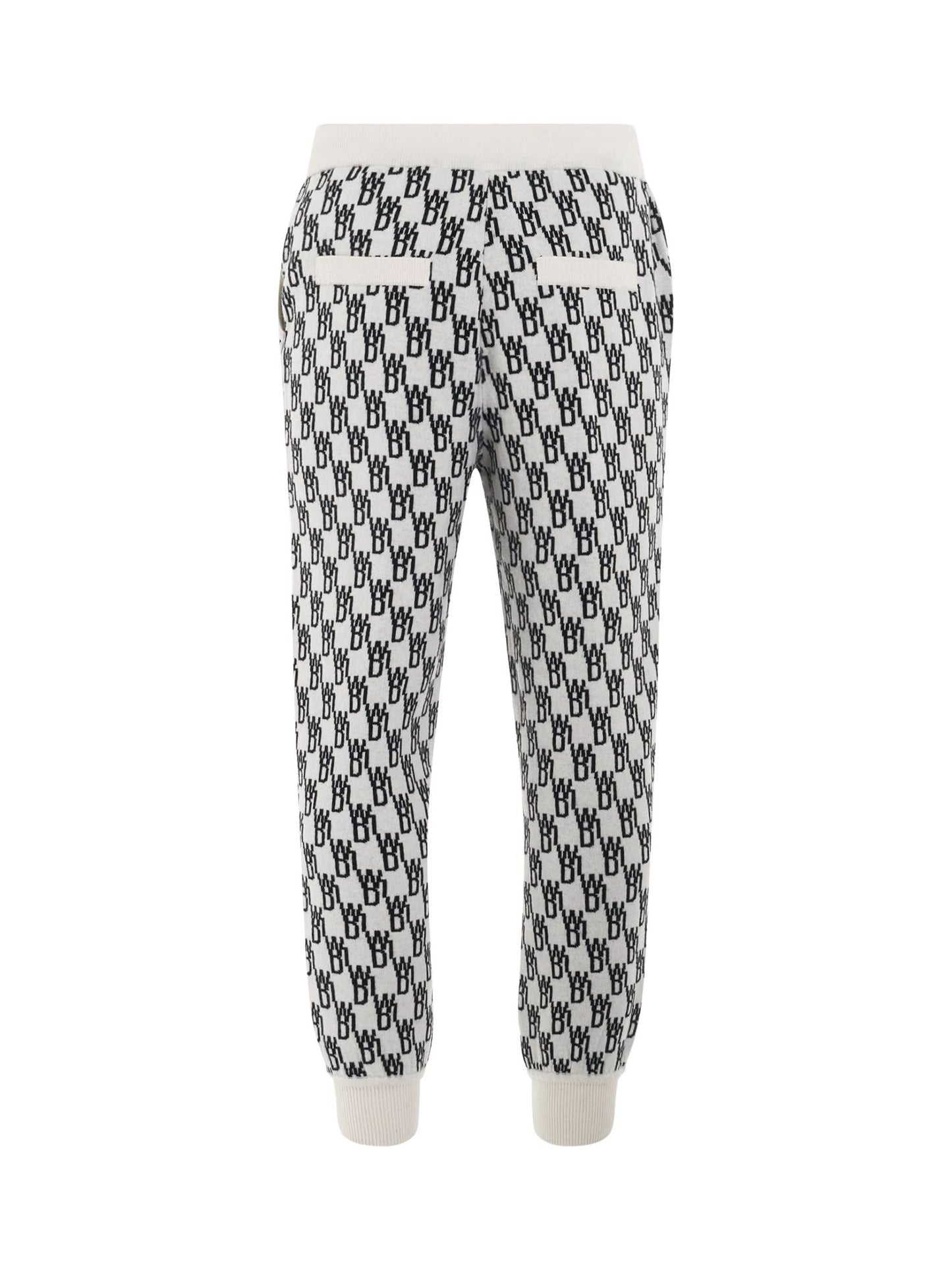Logo Knit Jacquard Trouser in Ivory