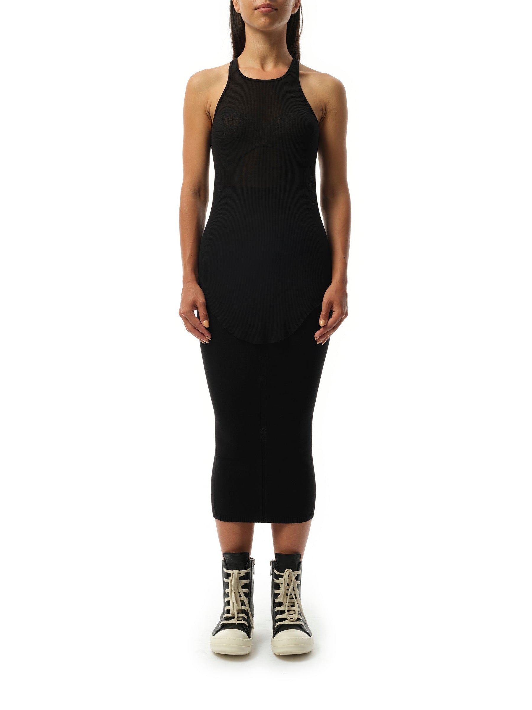 Rick Owens Basic Rib Tank Top in Black