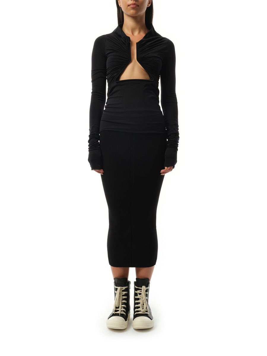 Rick Owens Jersey Long Sleeve Prong in Black