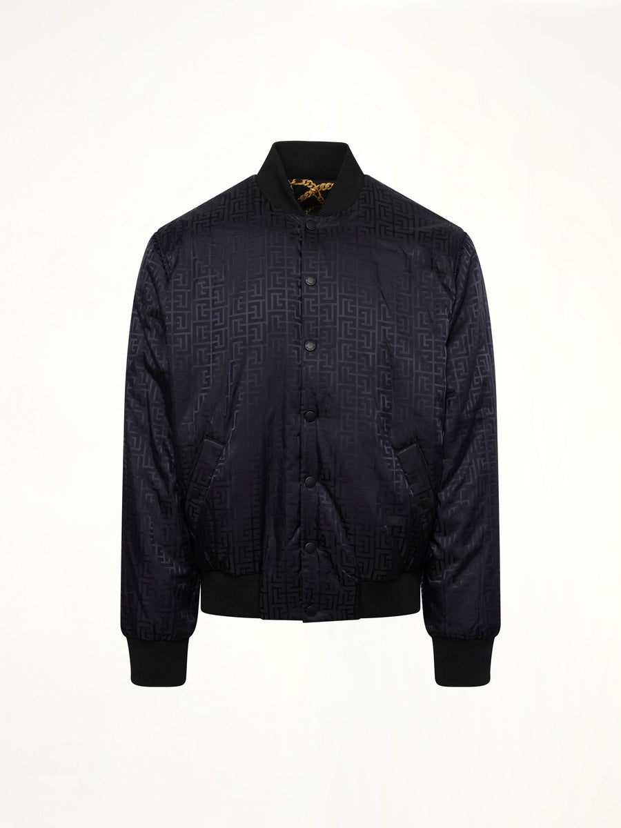 AO Chain and Monogram Reversible Jacket in Black/Gold