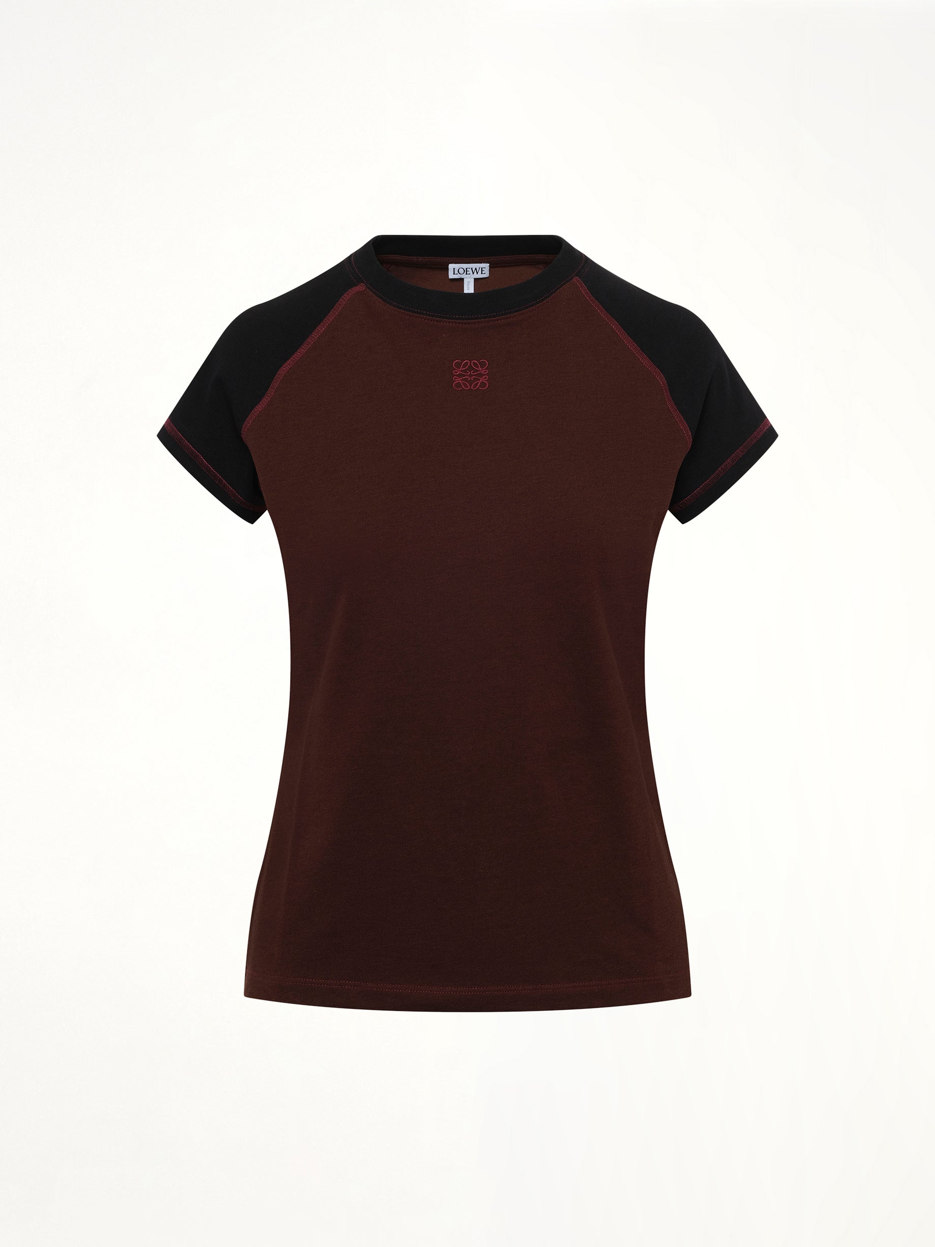 Small Fit T-Shirt in Black/Burgundy