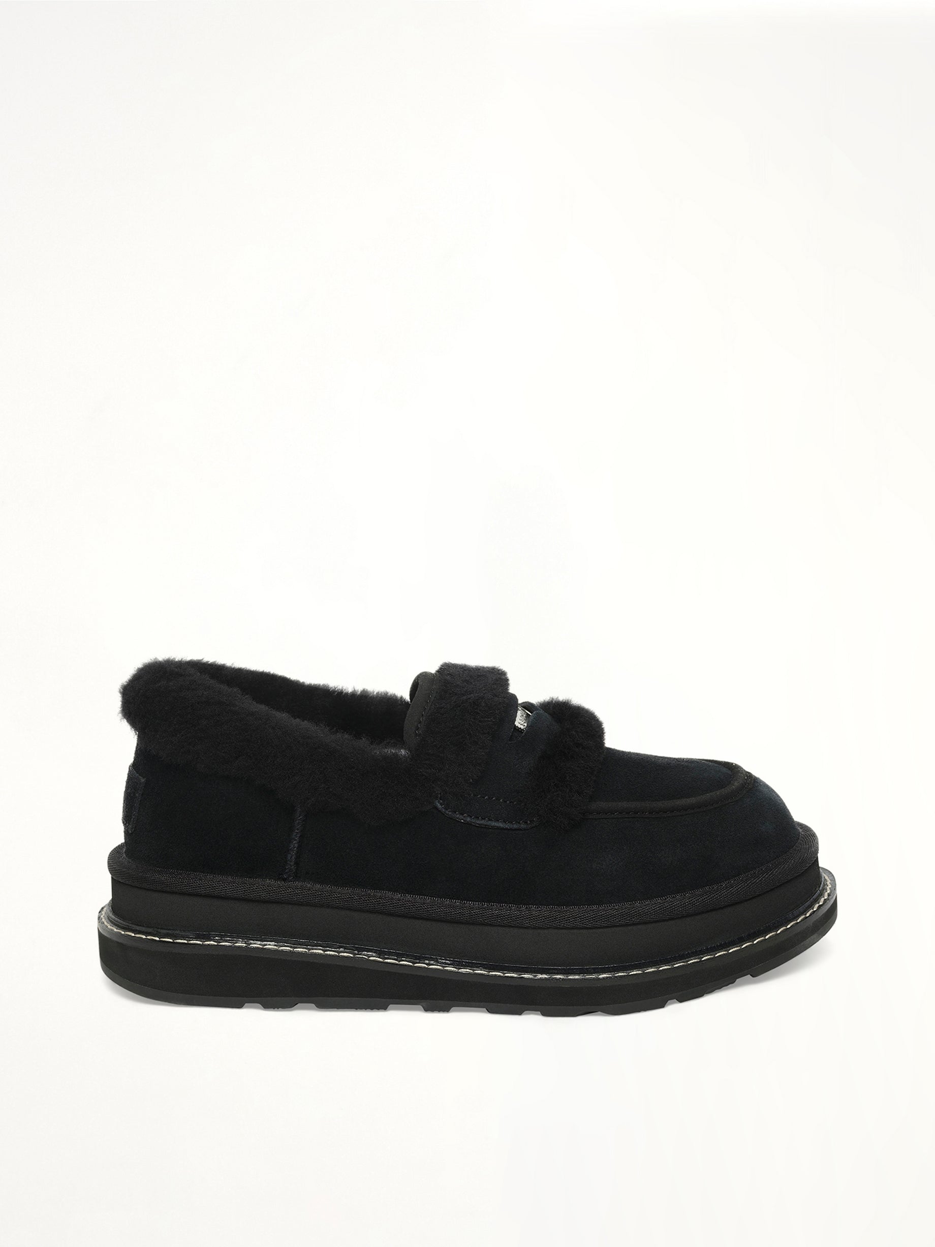 UGG sacai Loafer in Black Side View | SACAI