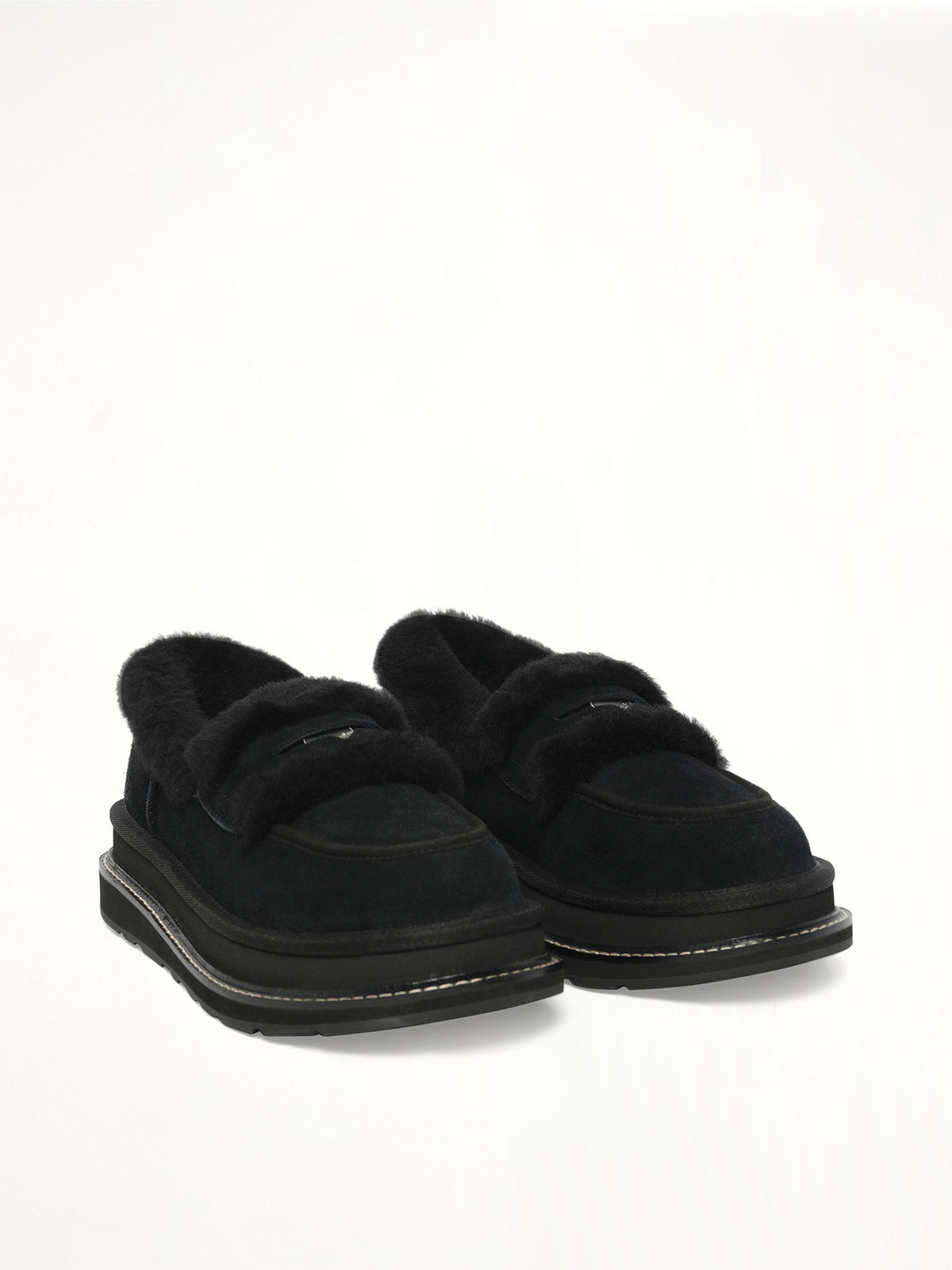 UGG sacai Loafer in Black Front View | SACAI