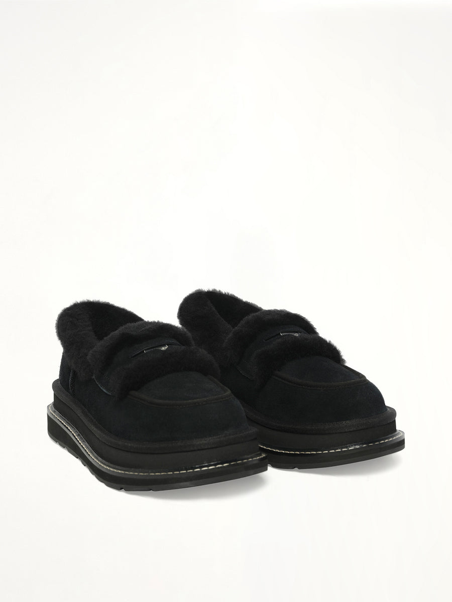 UGG sacai Loafer in Black Front View | SACAI