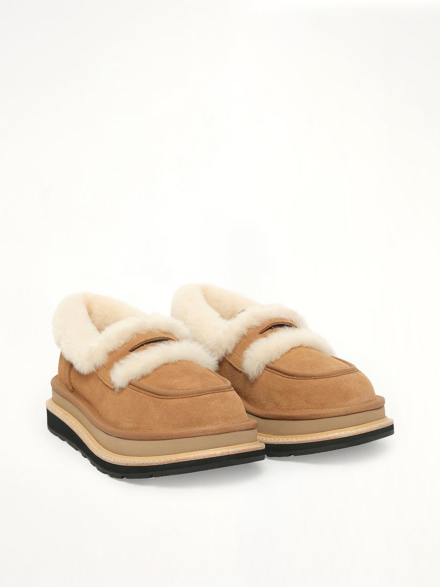 UGG sacai Loafer in Chestnut Front View | SACAI