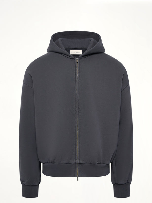 Classic Full Zip Hoodie in Vintage Black