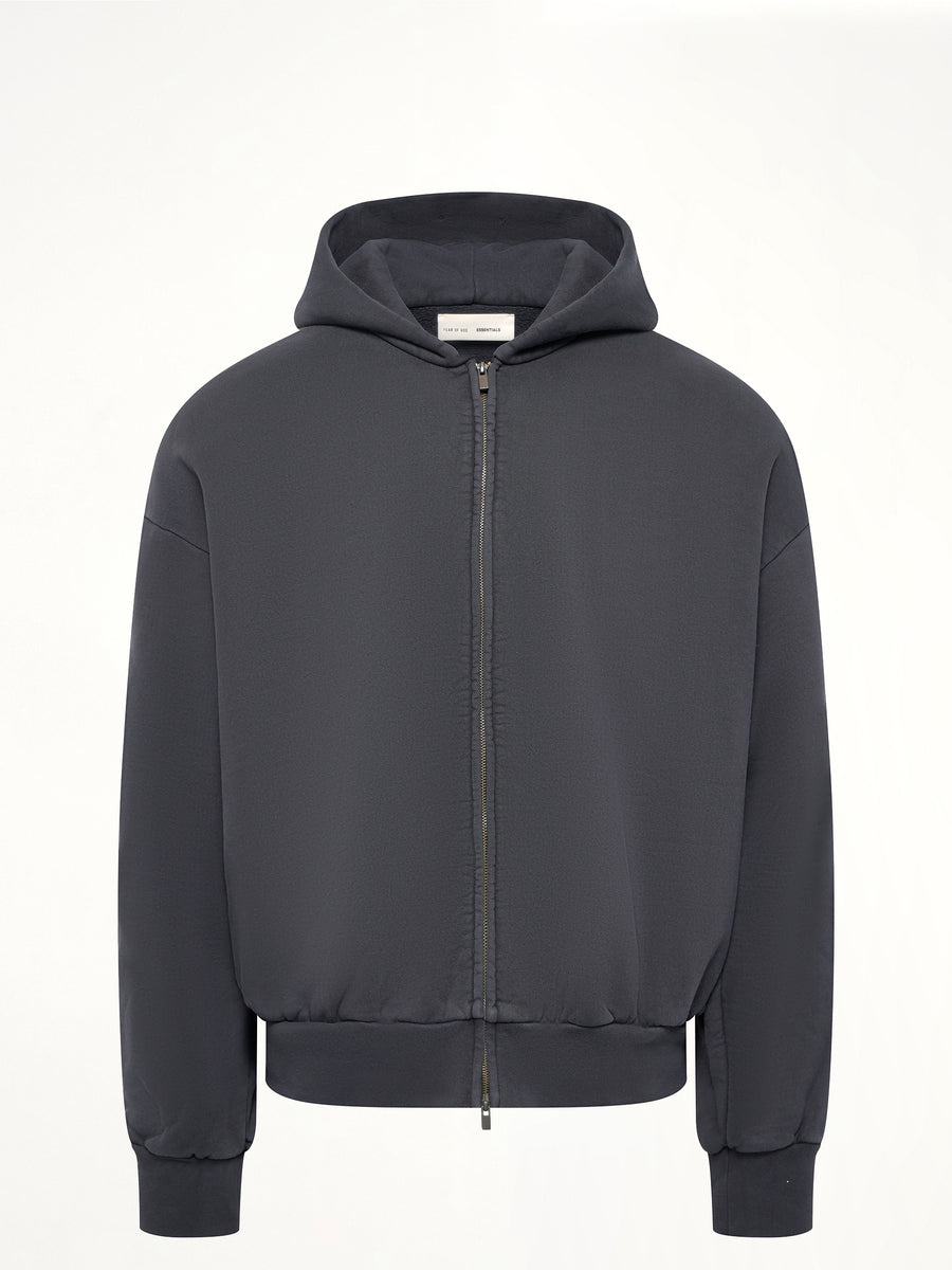 Classic Full Zip Hoodie in Vintage Black
