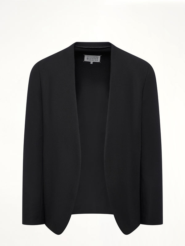 Collarless Jacket in Black