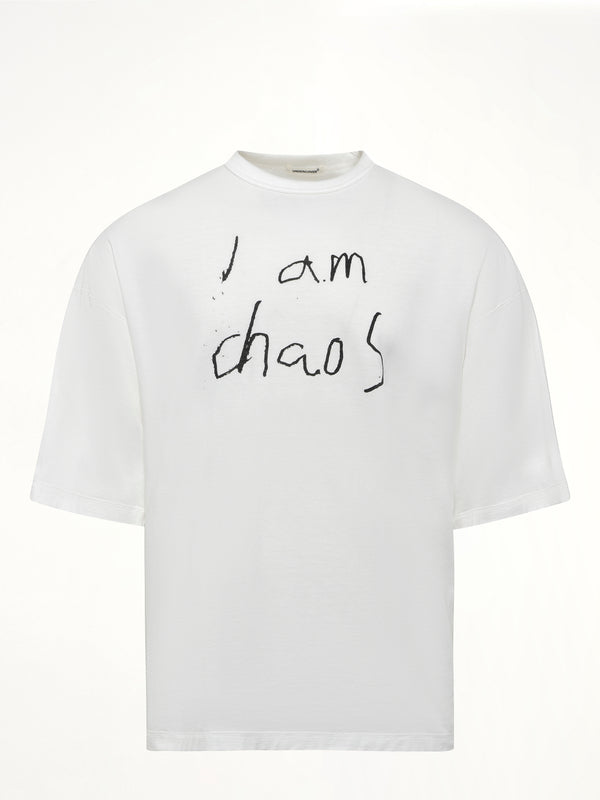 "私はカオス" Tシャツ オフホワイト